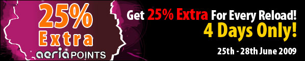 Aeria Games: Get 25% Bonus Points