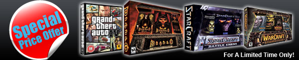 Warcraft 3, StarCraft, Grand Theft Auto 4, Diablo 2 CD-Key