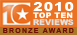 2010 Top Ten Reviews Bronze Award