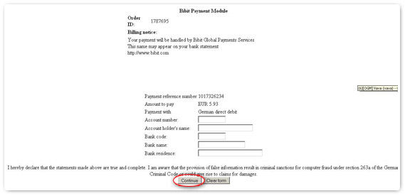 German Direct Debit