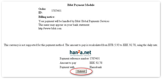 Hansapank Bank Link