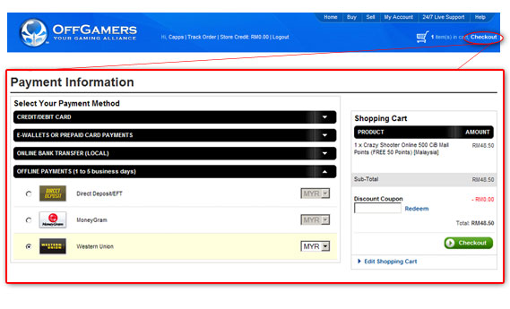 Buy myRosso Points - Step 5